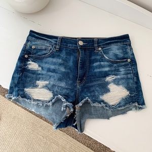 American Eagle distressed denim shorts